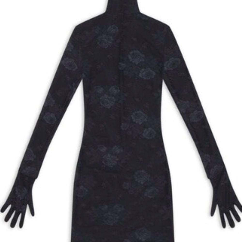 Balenciaga Floral Dress Detachable Gloves Size 36